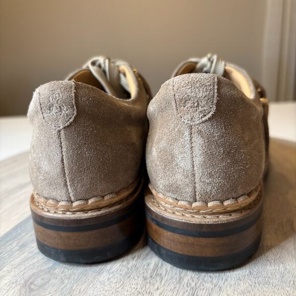 The Office of Angela Scott Mr. Logan Tan Suede Buckle Lace-Up Oxfords 37 / US 7 - Picture 8 of 15